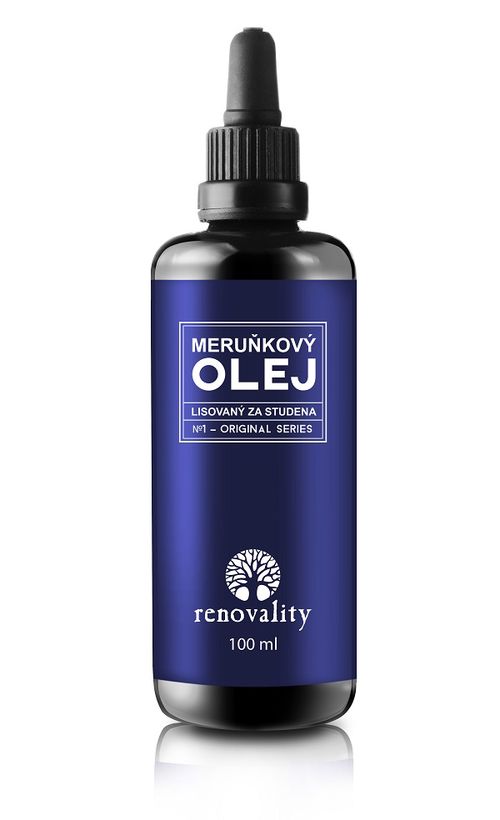 Renovality - Meruňkový olej za studena lisovaný, 100ml s pumpičkou