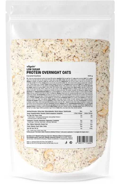 Vilgain Proteinové Overnight Oats s nízkým obsahem cukru