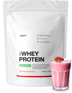 Vilgain Grass-Fed Whey Protein jahodový milkshake 1000 g