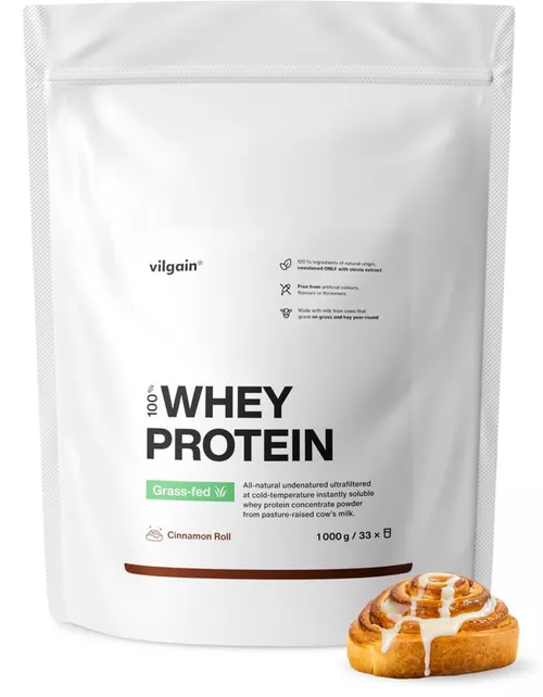 Vilgain Grass-Fed Whey Protein skořicová rolka 1000 g