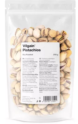 Vilgain Pistácie nasucho pražené neochucené 250 g