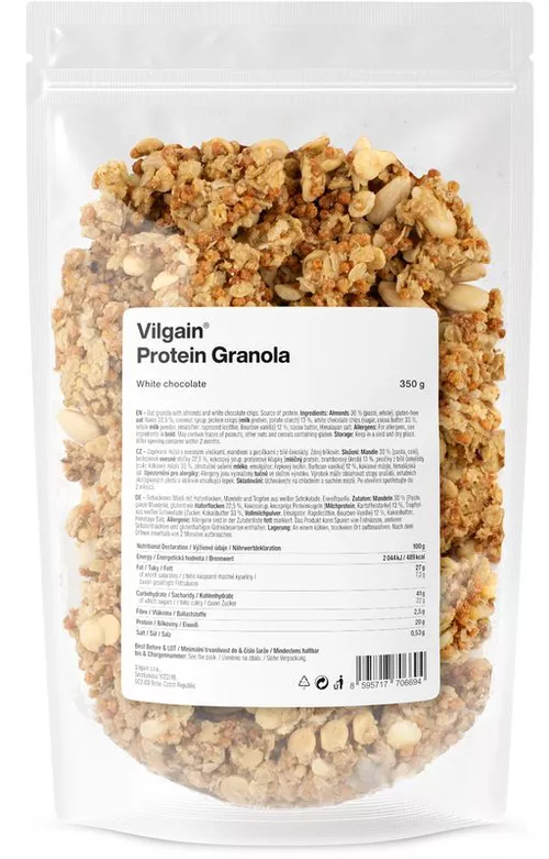 Vilgain Protein Granola bílá čokoláda